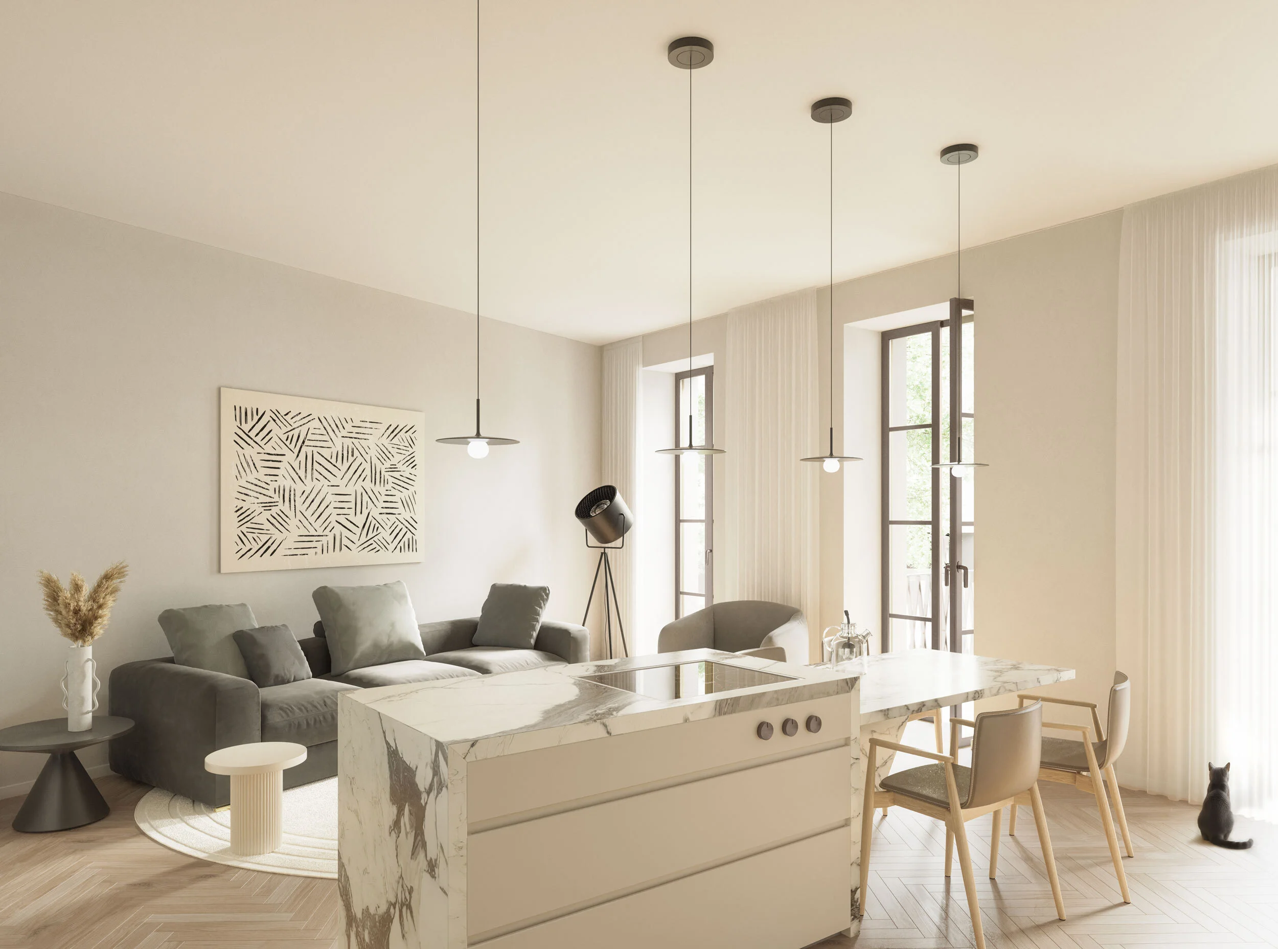 2-Zimmer-Wohnung mit 31 m² Wohnküche und Südbalkon in 1190 Wien