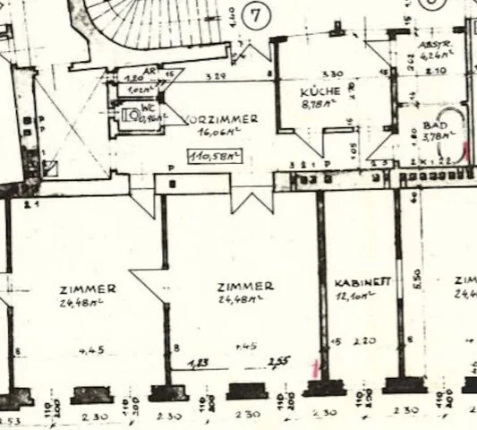 Altbaucharme nahe Schloss Schönbrunn: Bestandfreie 3-Zimmer-Eckwohnung mit Erker und ca. 110 m² im 2. Stock