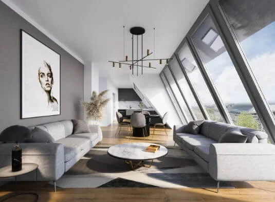 Helle Dachgeschoßwohnung mit Wohnbereich