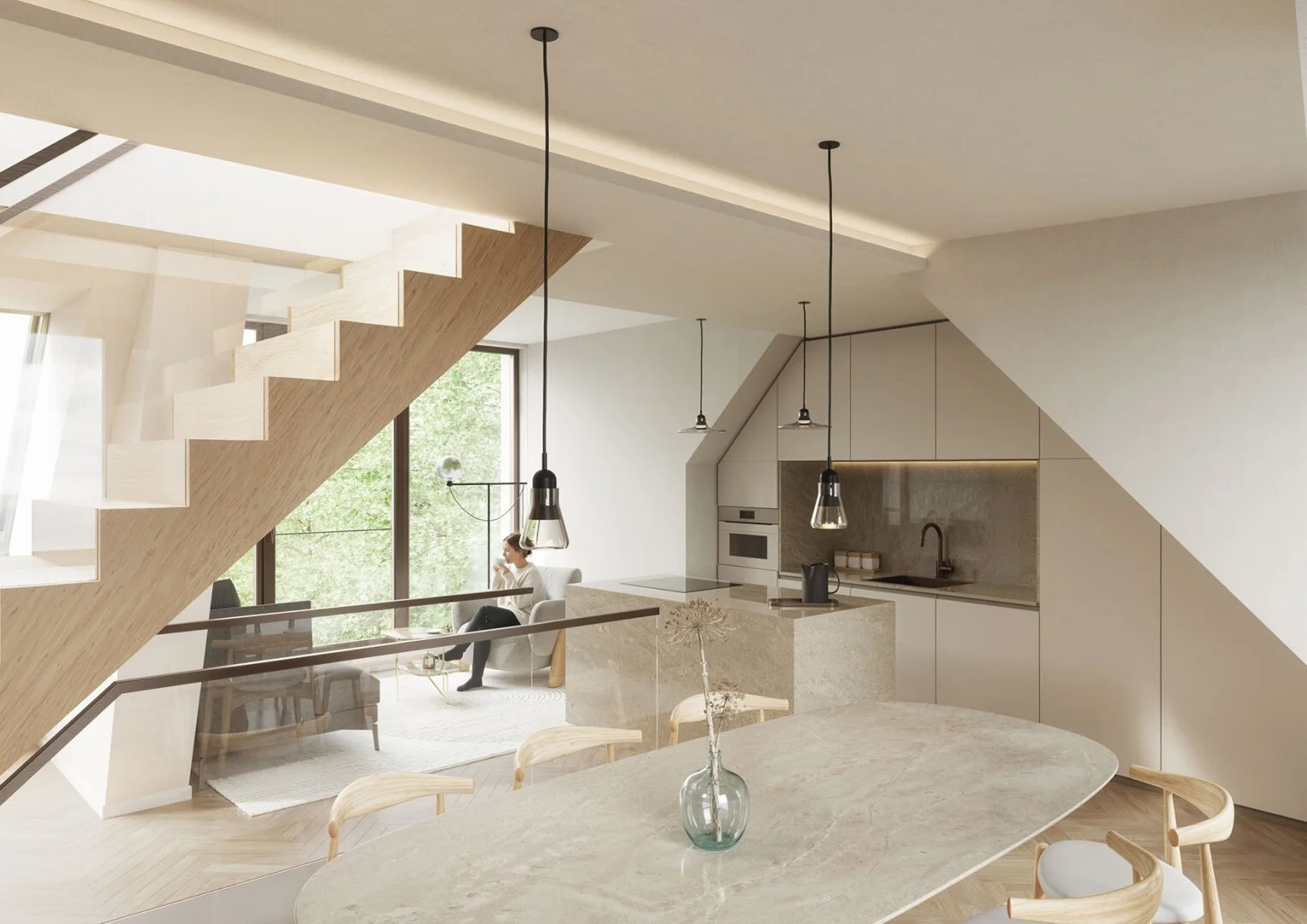 3 Zimmer, zwei Bäder, Dachterrasse – Maisonette mit ca. 121,89 m² im Neubau